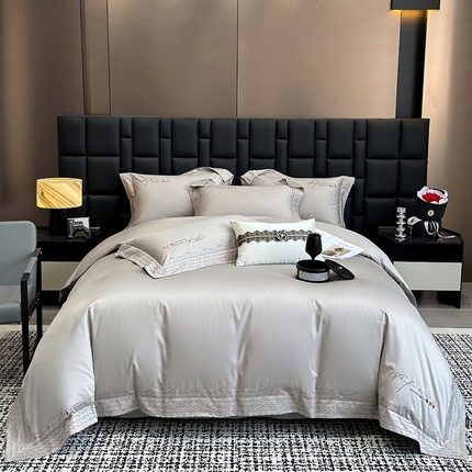 家居1号家纺 2025新款全工艺长绒棉四件套 米兰-太空灰