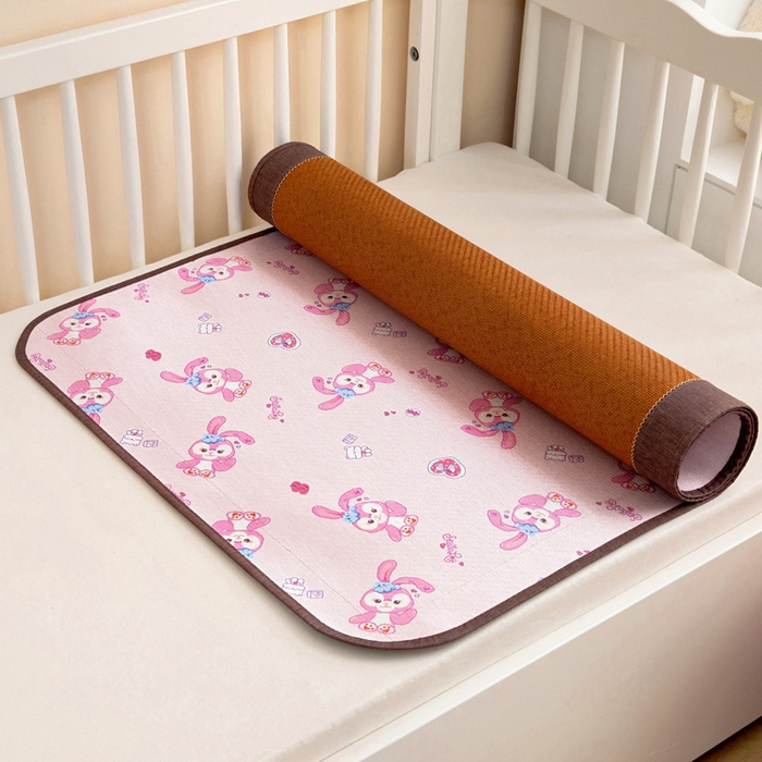 91家纺网 家纺一手货源 找家纺 梵赫 2025新款冰丝古藤双面卡通儿童凉席凉席-星黛小兔