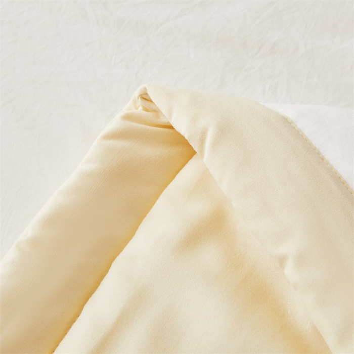 91家纺网 家纺一手货源 找家纺 爱屋及屋 2025新款纯色撞色100%棉花填充夏被夏凉被空调被夏季可机洗薄被子被芯 米黄+奶白