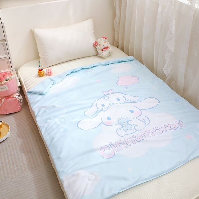 91家纺网 家纺一手货源 找家纺 2025新款三丽鸥正版授权库洛米儿童大版夏被夏凉被凉感天丝空调被夏凉被幼儿园午睡凉席夏被三件套 大耳狗-宝贝