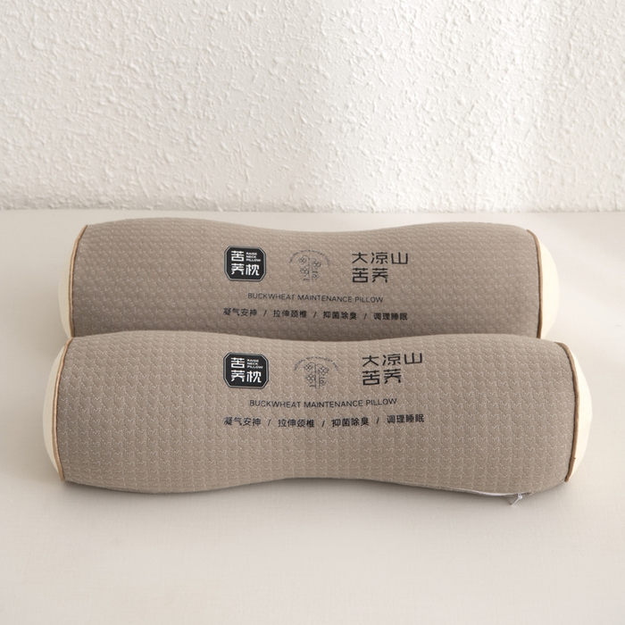 91家纺网 家纺一手货源 找家纺 大熊枕芯 2025新款大凉山苦荞 荞麦枕 苦荞颈椎枕-咖色