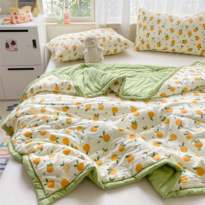 91家纺网 家纺一手货源 找家纺 美澳家纺 2025新款水洗棉印花夏被夏凉被空调被 小橘子