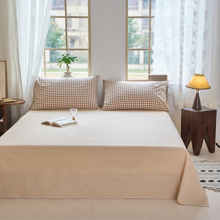 91家纺网 家纺一手货源 找家纺 恋人优选 2025新款纯棉色织水洗夏被 米小格