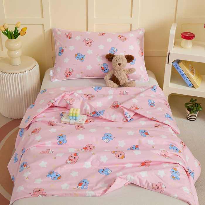 91家纺网 家纺一手货源 找家纺 ds生活馆 2025新款儿童学生纯棉精梳棉系列单夏被 水果恐龙