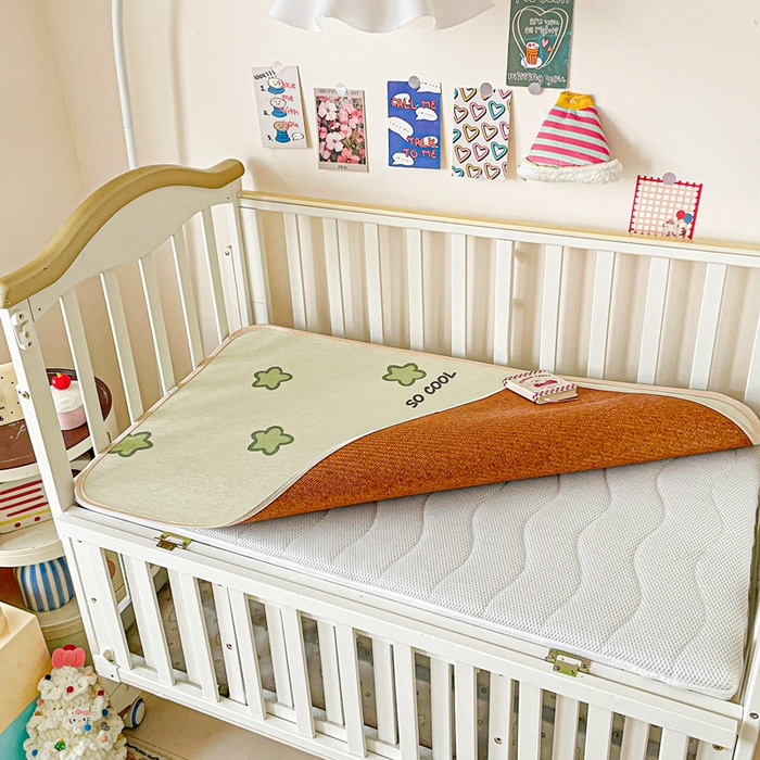 91家纺网 家纺一手货源 找家纺 富馨莱 2025新款幼儿园古藤席冰丝席双面可用儿童凉席双面凉感 独角龙