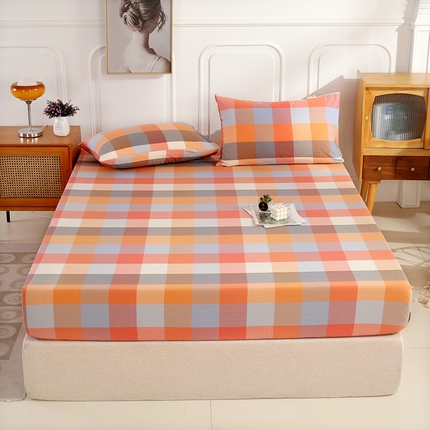 恋之语 2025新款全棉纯棉色织床笠单品单床笠床笠单件 爱玛橙