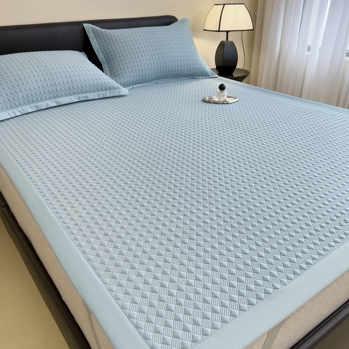 91家纺网 家纺一手货源 找家纺 （总）席世家 2025新款凉感席冰豆豆席子三套件凉席床笠