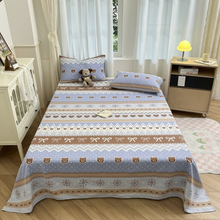 91家纺网 家纺一手货源 找家纺 总 新印象 2025新款原棉包边工艺款老粗布床单三件套