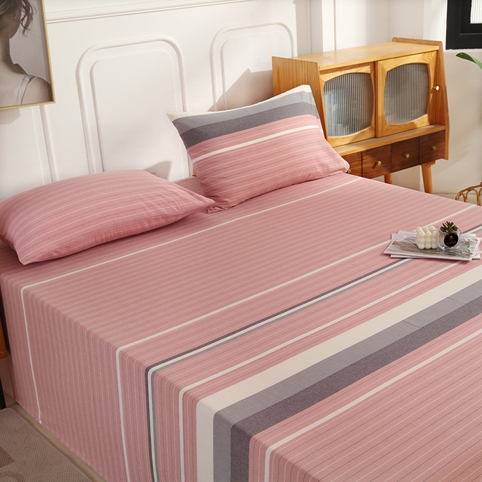 91家纺网 家纺一手货源 找家纺 恋之语家纺 2025新款全棉纯棉色织床单单品单床单床单单件 丽人粉