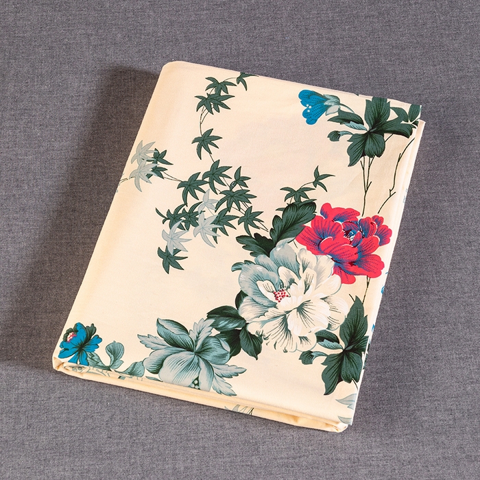 91家纺网 家纺一手货源 找家纺 居美良品 2025新款国民老上海100%全棉床单 牡丹绽放-米黄