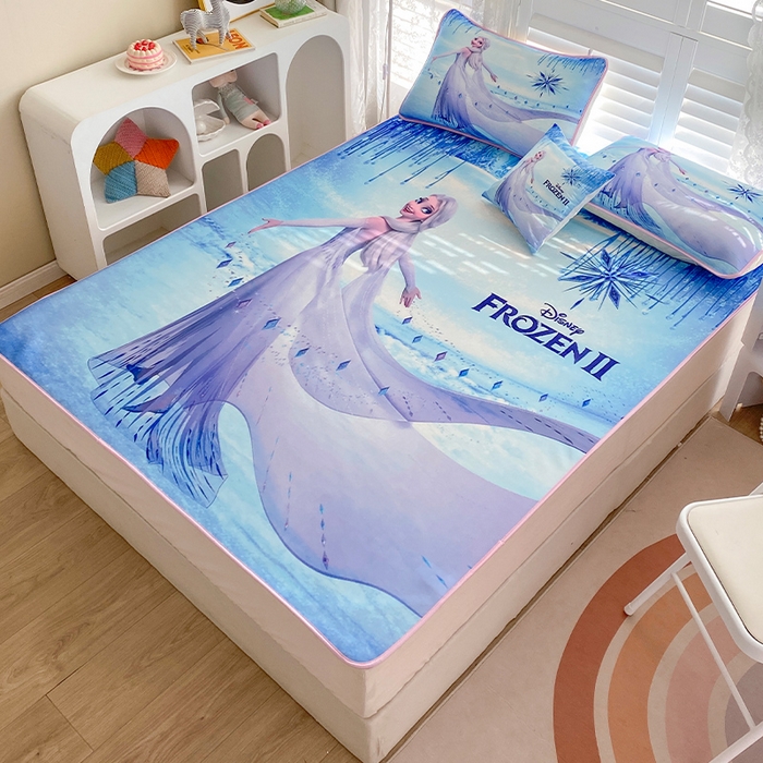 91家纺网 家纺一手货源 找家纺 ds生活馆 2025新款大版卡通牛奶丝凉席艾莎女王