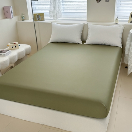 艾迪尚家纺 2025新款A类纯色双拼长绒棉纯棉刺绣系列单品床笠 床笠单件（有单品 可定制） 轻奢翠盏