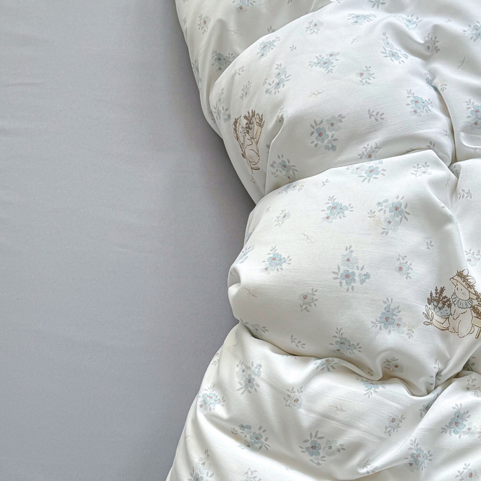 91家纺网 家纺一手货源 找家纺 丝芙妮家居2025新款水洗针织棉双层纱印花四件套 花枝语