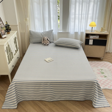 91家纺网 家纺一手货源 找家纺 总 新印象 2025新款原棉包边工艺款老粗布床单三件套