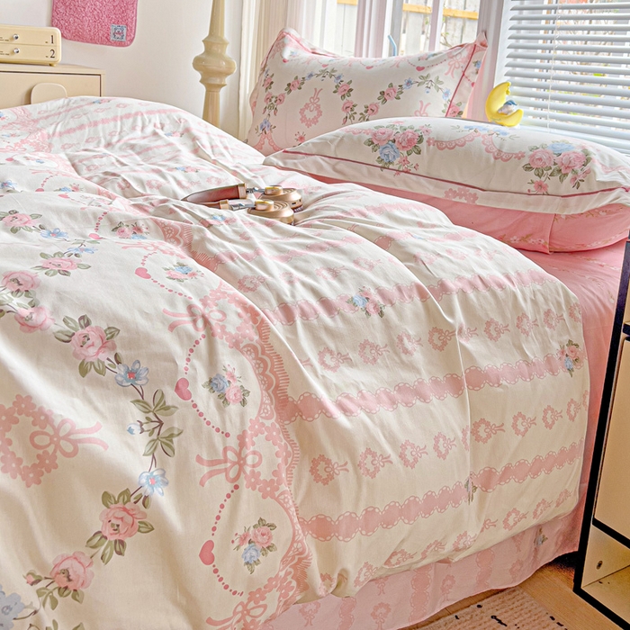 91家纺网 家纺一手货源 找家纺 暖芯优选 2025新款全棉纯棉一字绣四件套系列 半夏清风