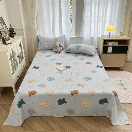 91家纺网 家纺一手货源 找家纺 总 新印象 2025新款原棉包边工艺款老粗布床单三件套