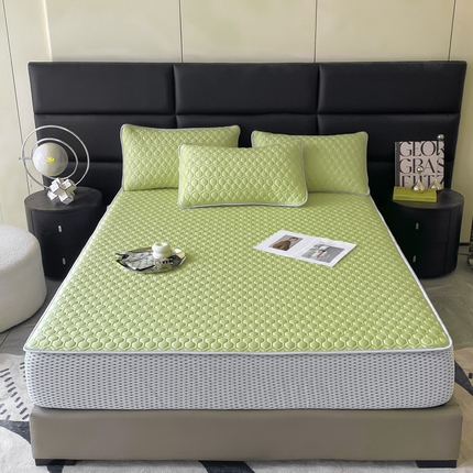91家纺网 家纺一手货源 找家纺 （总）可恩欣 爆款加厚乳胶凉席床笠三件套可单卖可组合凉感丝夏被四件套