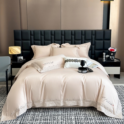 家居1号家纺 2025新款全工艺长绒棉四件套 米兰-香槟金