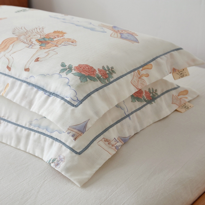 91家纺网 家纺一手货源 找家纺 荷马之梦 2025新款天竹系列—A类原创手绘风天竹纤维儿童枕套 飞马小王子