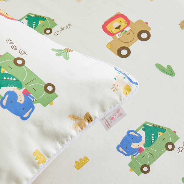 91家纺网 家纺一手货源 找家纺 ds生活馆 2025新款儿童纯棉精梳棉系列单床笠 森林巴士