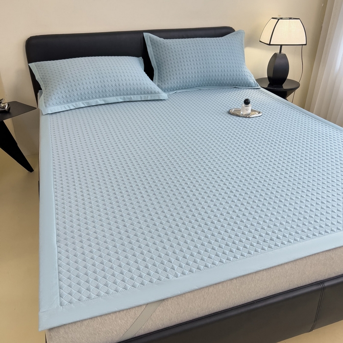 91家纺网 家纺一手货源 找家纺 （总）席世家 2025新款凉感席冰豆豆席子三套件凉席床笠