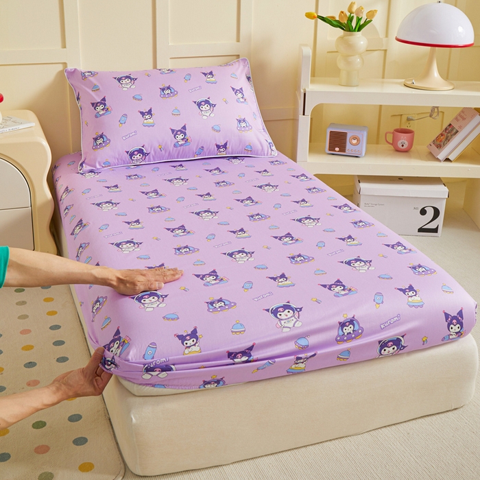 91家纺网 家纺一手货源 找家纺 ds生活馆 2025新款儿童纯棉精梳棉系列单床笠 太空库洛米