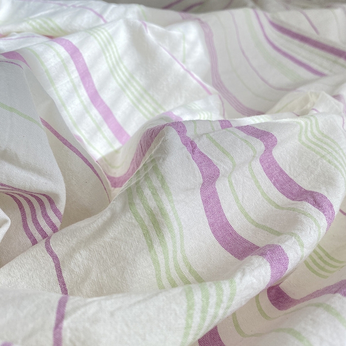 91家纺网 家纺一手货源 找家纺 艾咪-Amy ntmy 2025新款全棉纯棉色织水洗棉单品-平铺款 漫悠绿紫