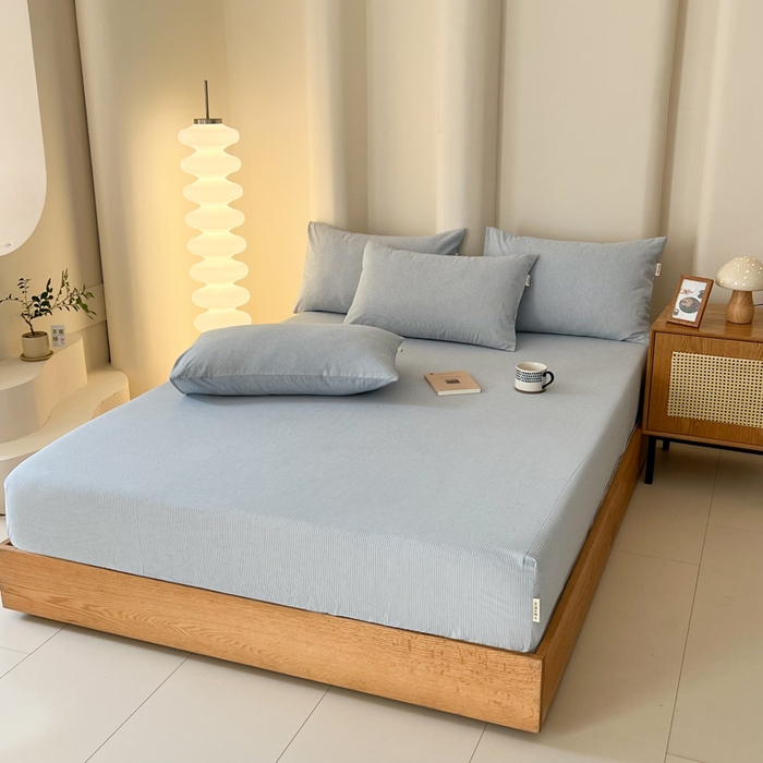 91家纺网 家纺一手货源 找家纺 （总）恋之语 2025新款全棉纯棉色织床笠单品单床笠床笠单件