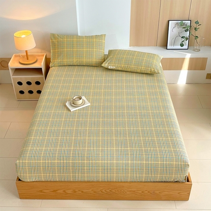 91家纺网 家纺一手货源 找家纺 （总）春皖家纺 2025新款A类全棉简约老粗纱布四件套风格一-普通款单床笠