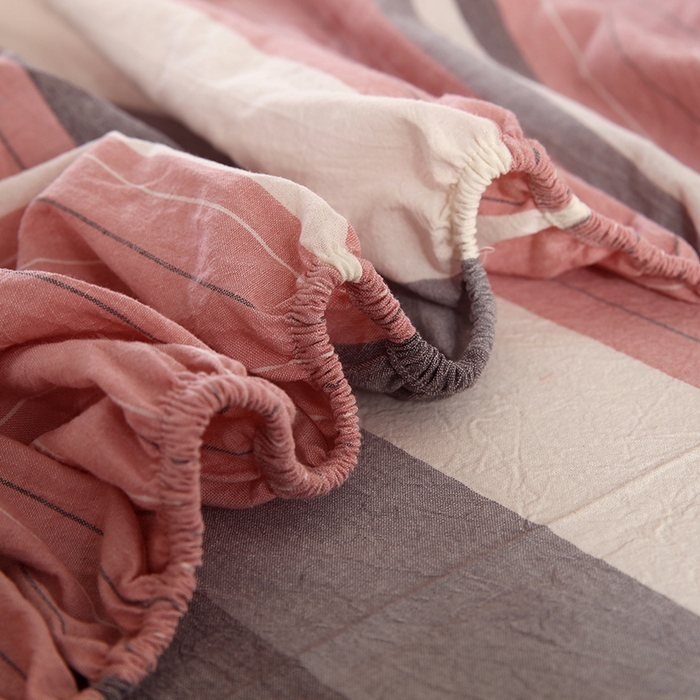 91家纺网 家纺一手货源 找家纺 恋之语 2025新款全棉纯棉色织床笠单品单床笠床笠单件 丽人粉