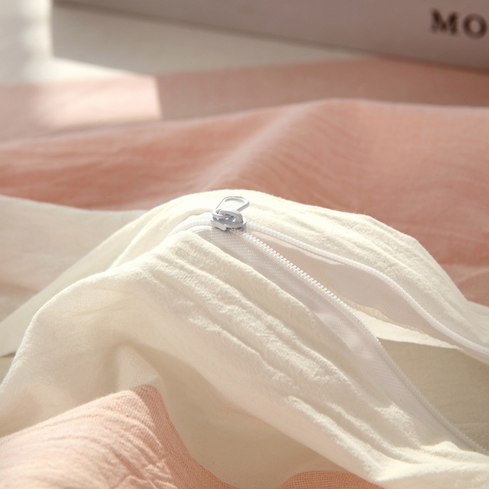 91家纺网 家纺一手货源 找家纺 恋之语 2025新款全棉纯棉色织被套单品单被套被套单件 简约粉灰条