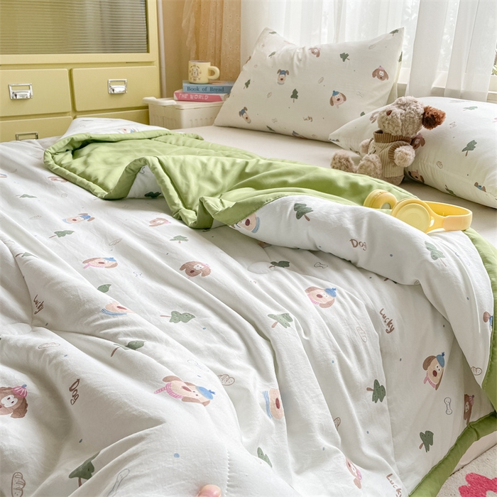 91家纺网 家纺一手货源 找家纺 美澳家纺 2025新款水洗棉印花夏被夏凉被空调被 幸运狗