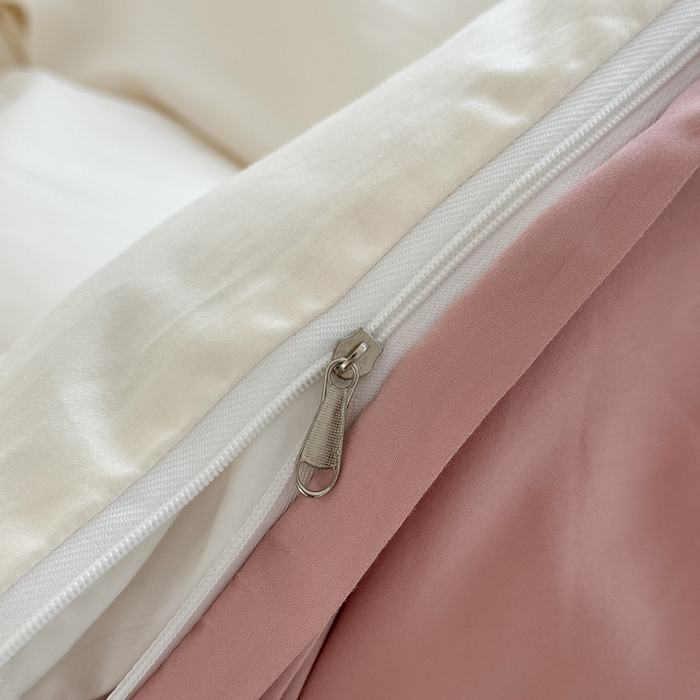 91家纺网 家纺一手货源 找家纺 2025新款A类纯色双拼长绒棉纯棉刺绣四件套 奶粉甜梦