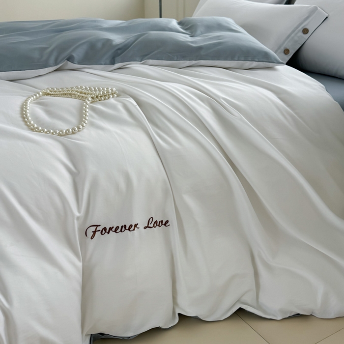 91家纺网 家纺一手货源 找家纺 （总）2025新款A类纯色双拼长绒棉纯棉刺绣四件套