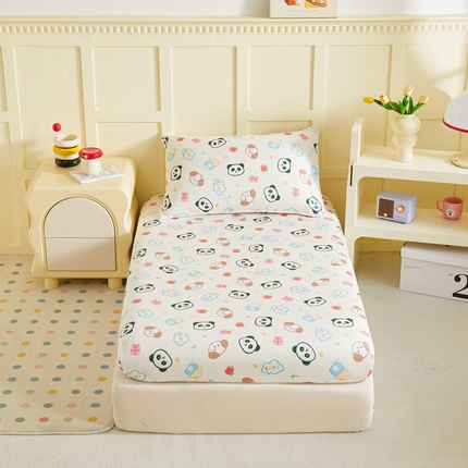 ds生活馆 2025新款儿童纯棉精梳棉系列单床笠 小狗熊猫