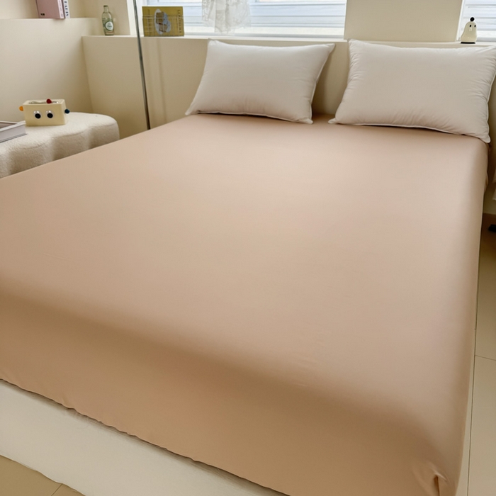 91家纺网 家纺一手货源 找家纺 艾迪尚家纺 2025新款A类纯色双拼长绒棉纯棉刺绣系列单品床笠 床笠单件（有单品 可定制） 灰杏谧境