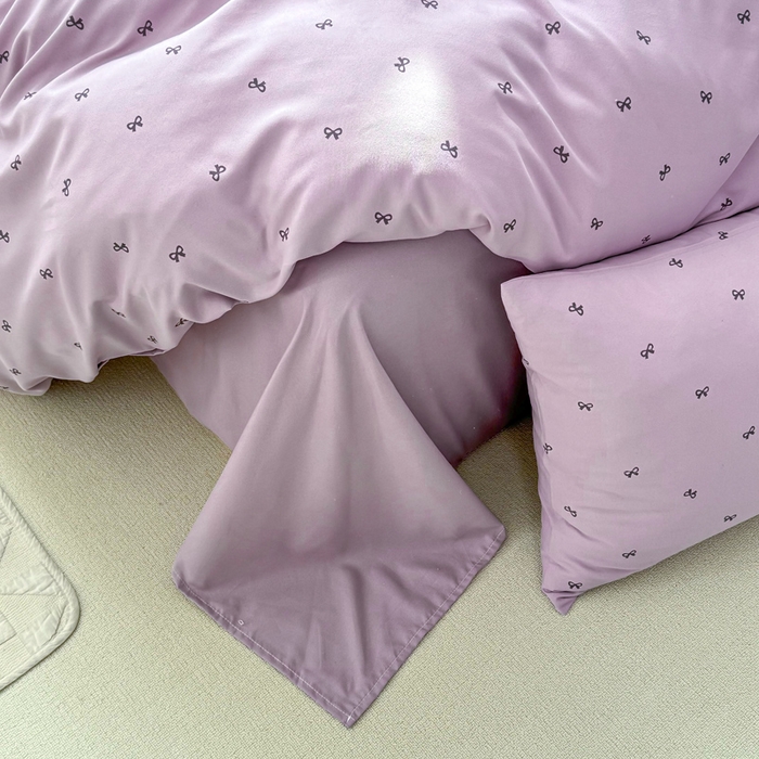 91家纺网 家纺一手货源 找家纺 丝芙妮家居2025新款水洗针织棉双层纱印花四件套 语薇