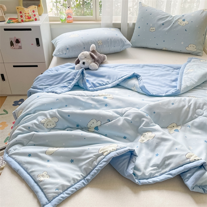 91家纺网 家纺一手货源 找家纺 美澳家纺 2025新款水洗棉印花夏被夏凉被空调被 心悦狗