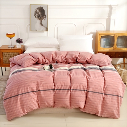 恋之语 2025新款全棉纯棉色织被套单品单被套被套单件 丽人粉