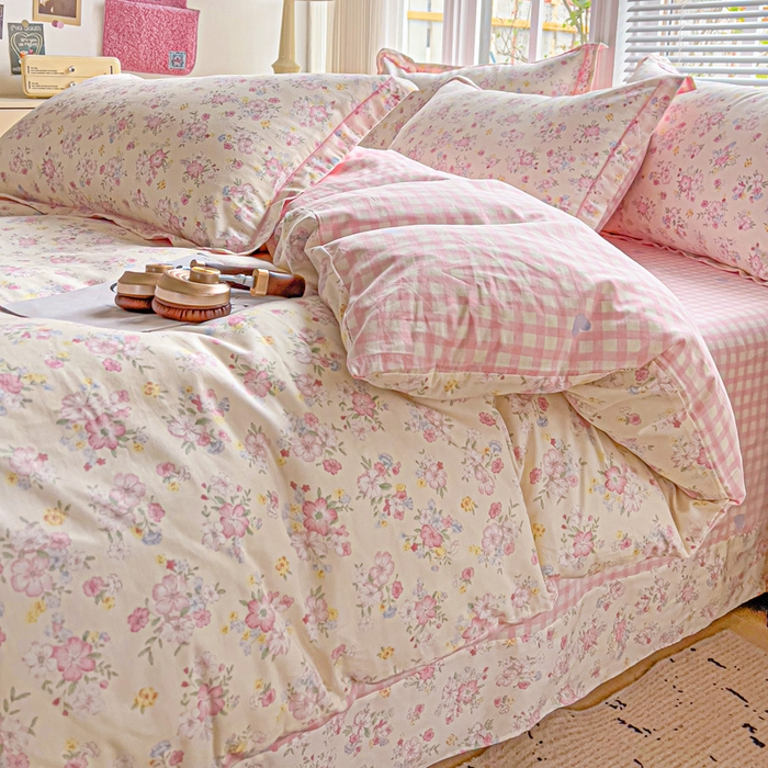 91家纺网 家纺一手货源 找家纺 暖芯优选 2025新款全棉纯棉一字绣四件套系列 春日限定