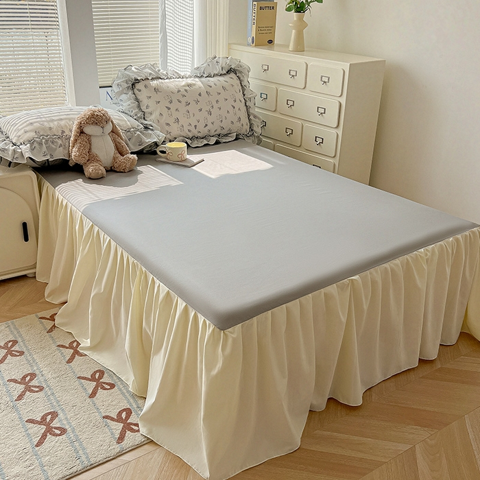 91家纺网 家纺一手货源 找家纺 眠帛家居 2025新款A类法式皱皱纱小清新蕾丝花边四件套 阿狸