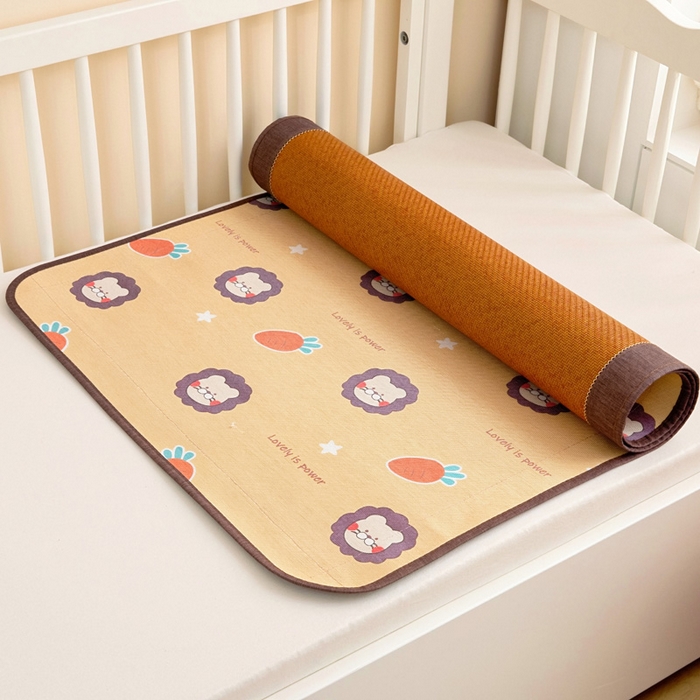 91家纺网 家纺一手货源 找家纺 梵赫 2025新款冰丝古藤双面卡通儿童凉席凉席-萌宠小狮子