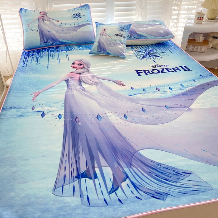 91家纺网 家纺一手货源 找家纺 ds生活馆 2025新款大版卡通牛奶丝凉席艾莎女王