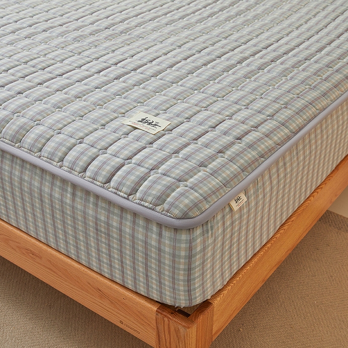 91家纺网 家纺一手货源 找家纺 喜居家纺2025新款A类水洗棉夹棉棉花床笠垫 棉-乐可灰