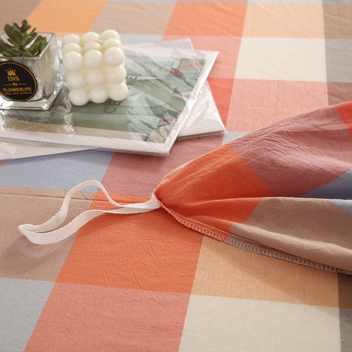 91家纺网 家纺一手货源 找家纺 恋之语 2025新款全棉纯棉色织被套单品单被套被套单件 爱玛橙