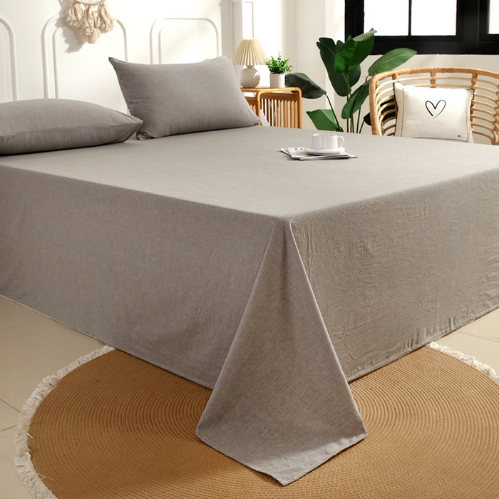 91家纺网 家纺一手货源 找家纺 恋之语家纺 2025新款全棉纯棉色织床单单品单床单床单单件 冰山灰