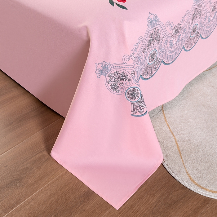 91家纺网 家纺一手货源 找家纺 居美良品 2025新款国民老上海100%全棉床单 牡丹绽放-玉色