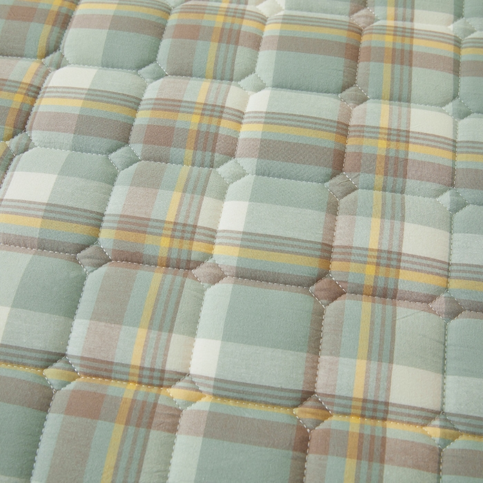 91家纺网 家纺一手货源 找家纺 喜居家纺2025新款A类水洗棉夹棉棉花床笠垫 棉-云舒绿