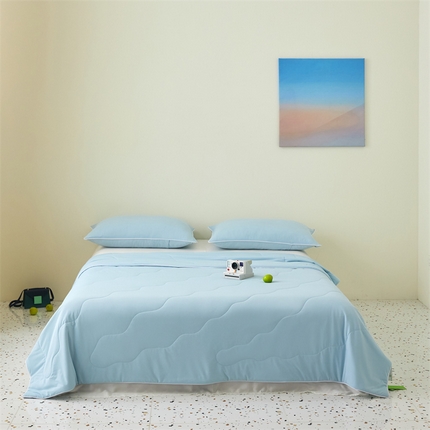 91家纺网 家纺一手货源 找家纺 （总）头等舱  2025新款锦氨凉感A类20大豆7A抗菌纯色空调被夏凉被夏被（配礼盒）