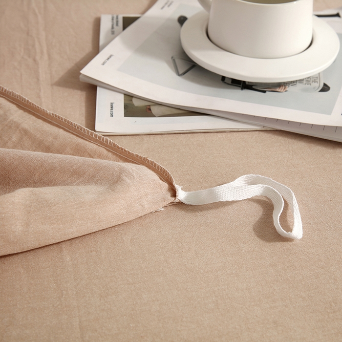 91家纺网 家纺一手货源 找家纺 恋之语 2025新款全棉纯棉色织被套单品单被套被套单件 米驼青年